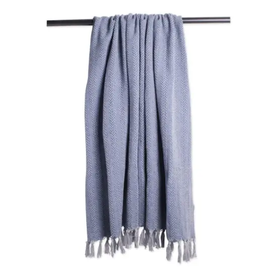 DII&reg; French Blue Tonal Textured Throw {6}