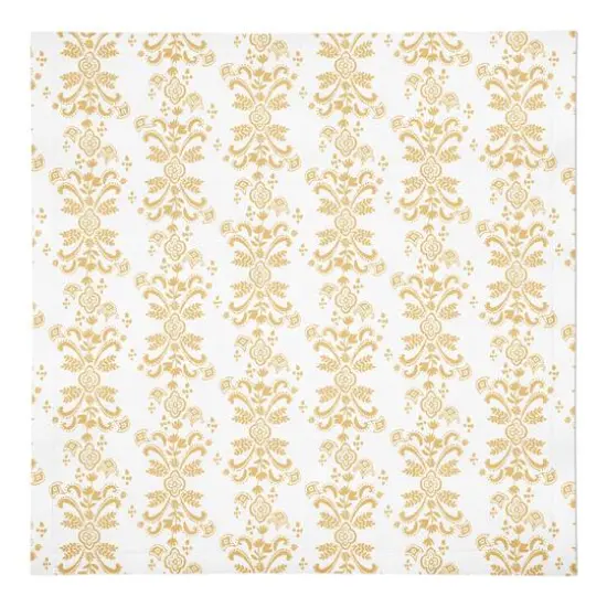 Floral Crest Cotton Twill Napkin Yellow {1}
