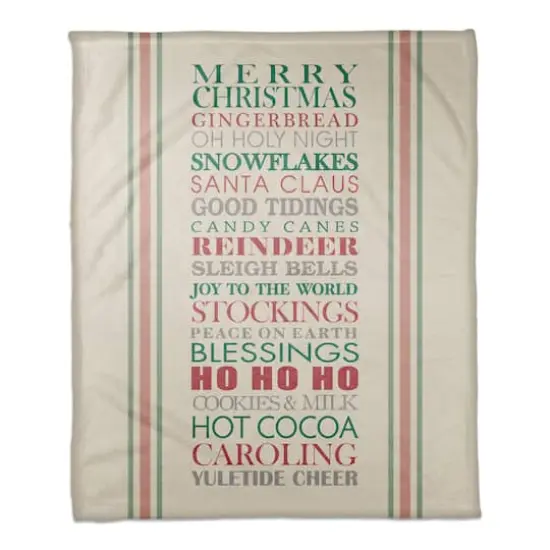 Holiday Words Coral Fleece Blanket {1}