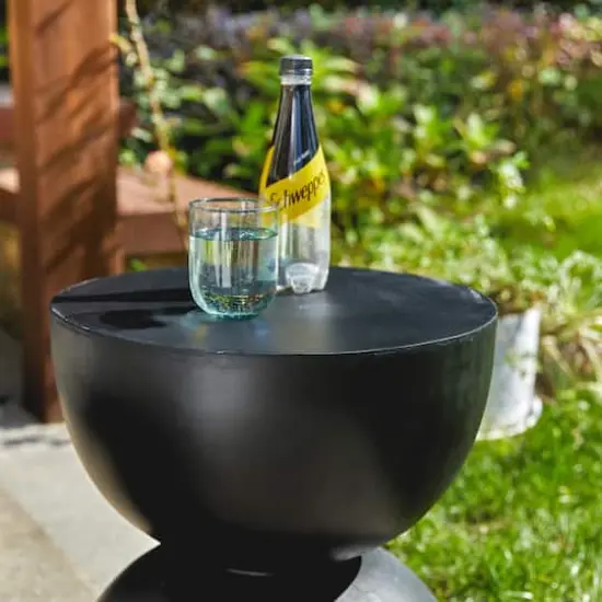 Glitzhome&reg; 18" Multi-Functional Terrazzo Garden Stool Black {8}