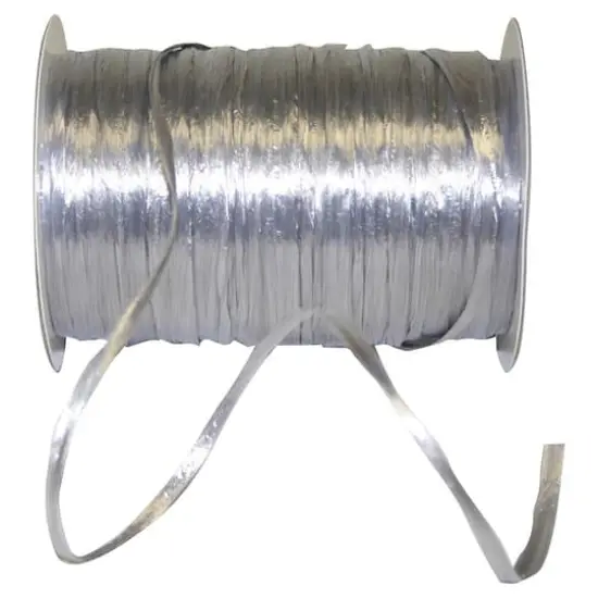 JAM Paper 1/4" Raffia Pearl Ribbon Silver {1}