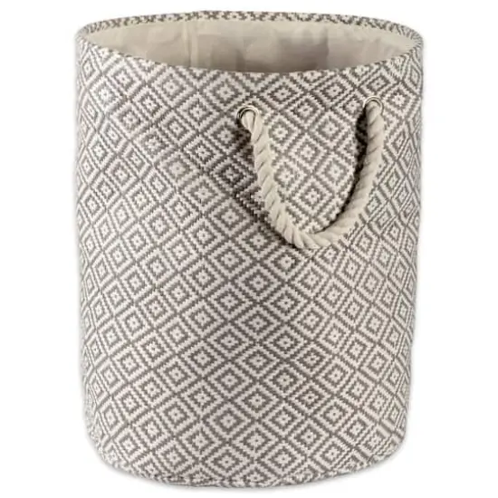 DII&reg; Small Gray Geo Diamond Round Paper Bin {1}