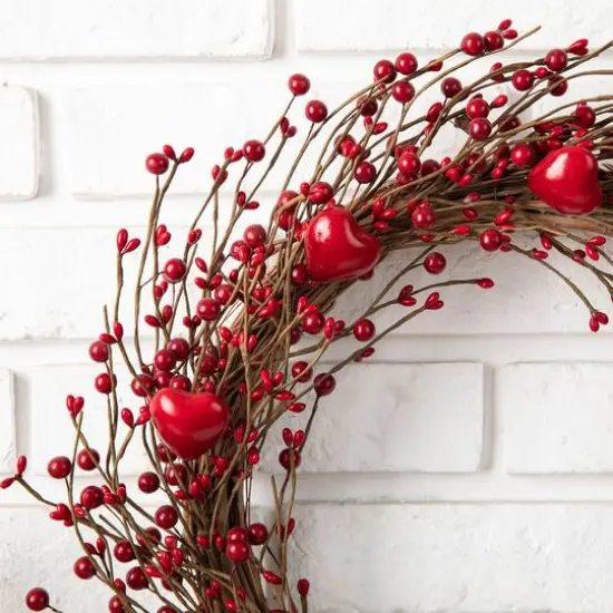 Glitzhome&reg; 18" Valentine's Berry Wreath {6}
