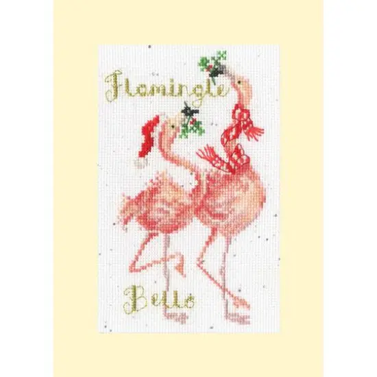 Bothy Threads Flamingle Bells Counted Cross Stitch Card Kit {1}