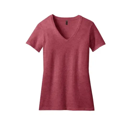 District&reg; Women's Perfect Blend&reg; V-Neck T-Shirt Heathered Red {1}