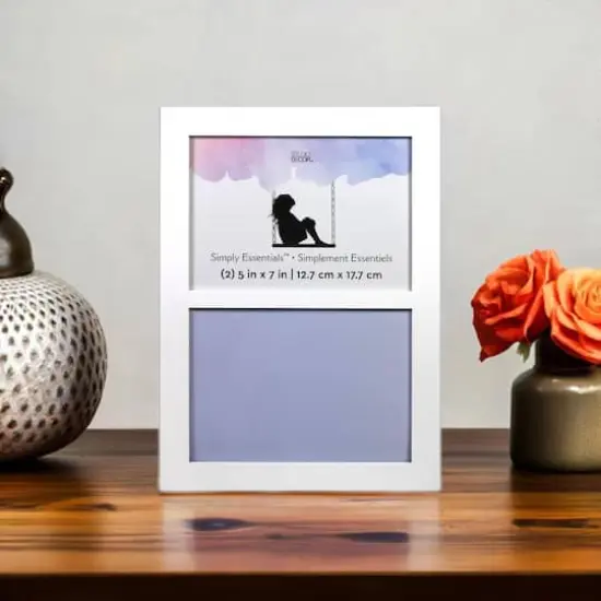 Simply Essentials™ 2 Opening 5" x 7" White Flat Collage Frame by Studio Décor® {1}