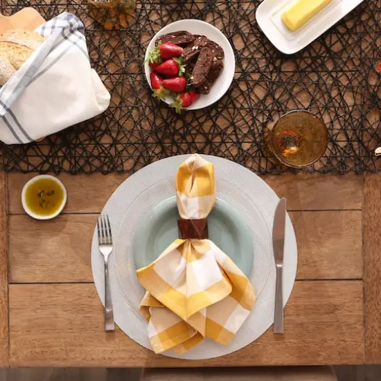 DII&reg; Round Double Frame Placemats, 6ct. White {4}