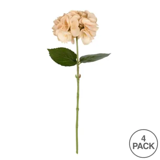 4 Pack: Beige Hydrangea Stem {1}