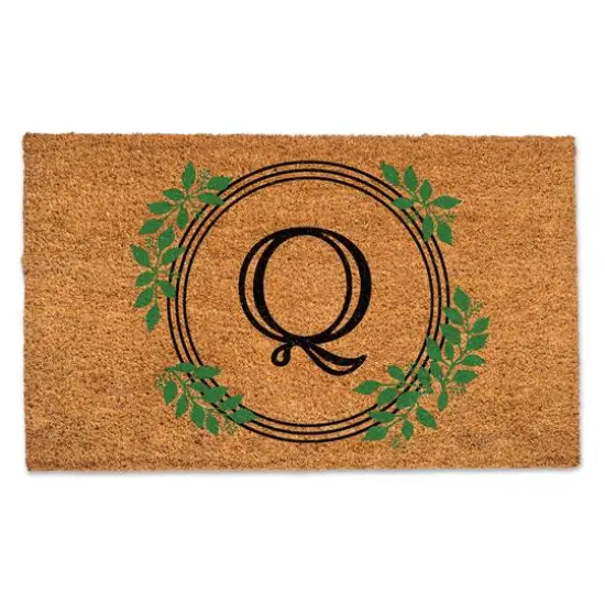 Laurel Circle Monogram Door Mat Q {1}