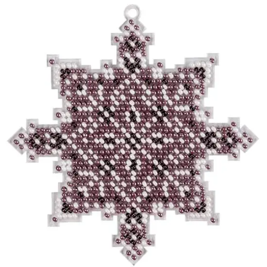 Wonderland Crafts Purple Fair Isle Snowflake Ornament Bead Embroidery on Plastic Kit {1}
