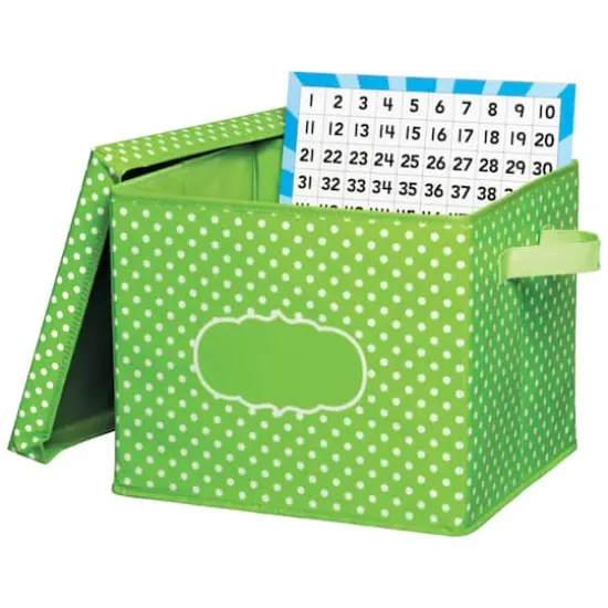 Teacher Created Resources Lime Polka Dots Storage Box {3}