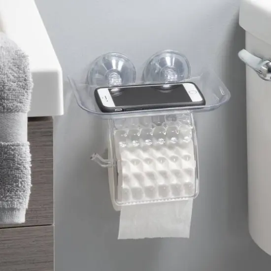 Bath Bliss Toilet Paper Dispenser with Cell Phone Holder Shelf {3}