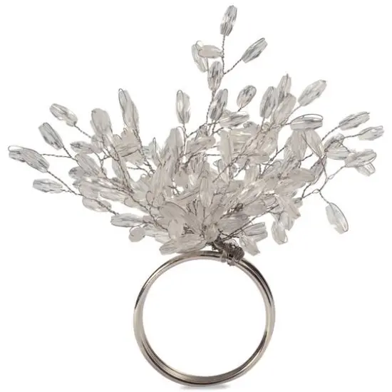 DII&reg; Silver Beaded Burst Napkin Rings, 6ct. {9}