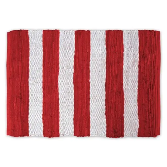 DII&reg; Red & White Stripe Rag Rug 2ft. x 3ft. {1}