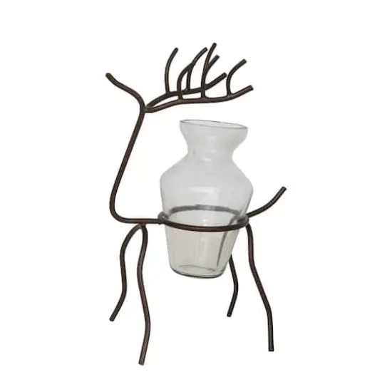 Hello Honey&reg; 8.5" Glass Vase with Metal Stand {1}