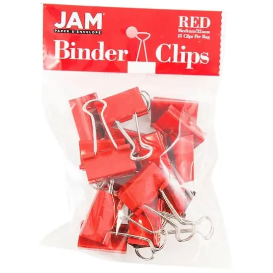 JAM Paper Office Desk Supply Clips Set Red {4}