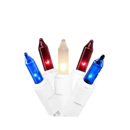 100ct. Red, Blue and Clear 4th of July Mini Swag Lights {9}