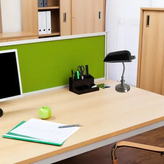 Simple Designs 9" Traditional Banker's Lamp with Glass Shade Black {5}