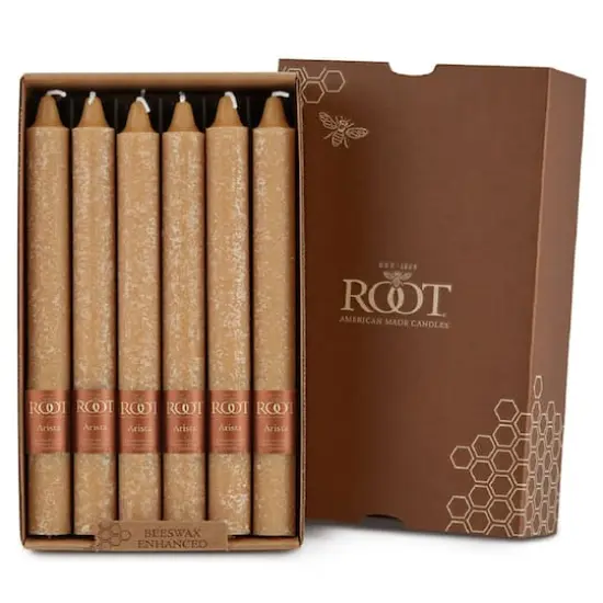 Root Candles 9" Unscented Timberline&trade; Arista&trade; Taper Candles, 12ct. Beeswax {1}