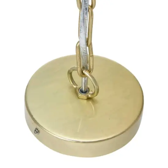 Hello Honey&reg; 19" Round Ball Metal and Shell Ceiling Light {6}