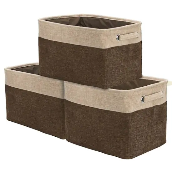 Sorbus 11" Brown Twill Storage Baskets, 3ct. {1}
