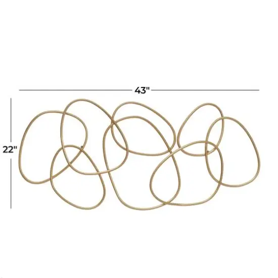 Gold Contemporary Abstract Wall Decor, 43" x 1" x 22" {6}