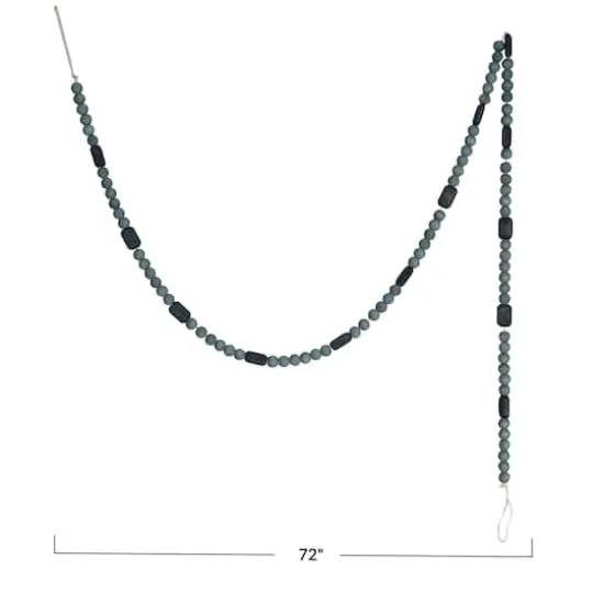 Hello Honey&reg; 6ft. Gray Paulownia Wood Beads Garland {5}