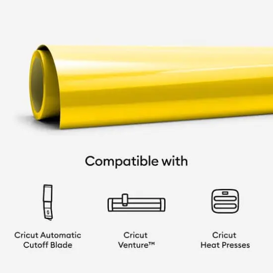 Cricut&reg; Smart Iron-On&trade; Roll, 25" x 5ft. Yellow {9}