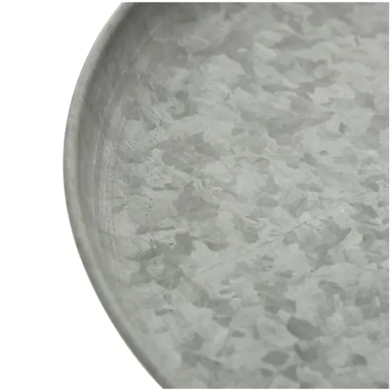 16" Gray Metal Galvanized Cake Stand {6}