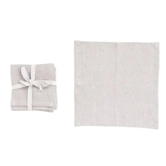 Hello Honey&reg; 10" Square Stonewashed Linen Cocktail Napkins, 4ct. Ivory {1}