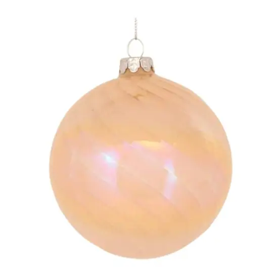 6ct. Peach Iridescent Glass Mixed Ornaments {5}