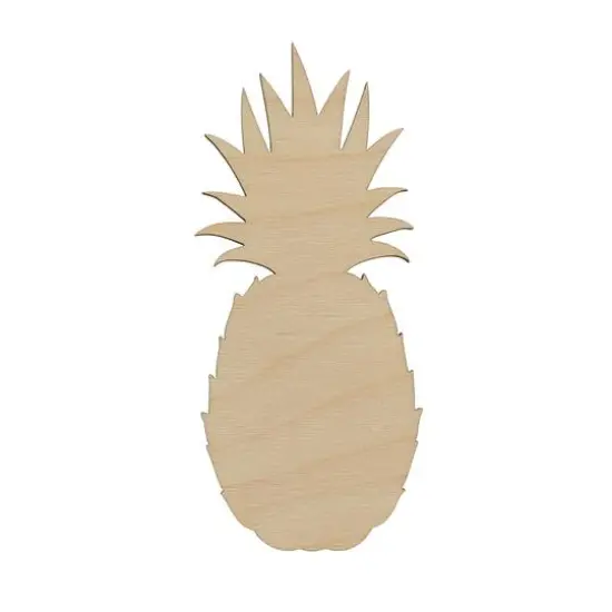 Essentials by Leisure Arts 24 Pack 1.63" x 4" Pineapple Flat Wood Shape {3}