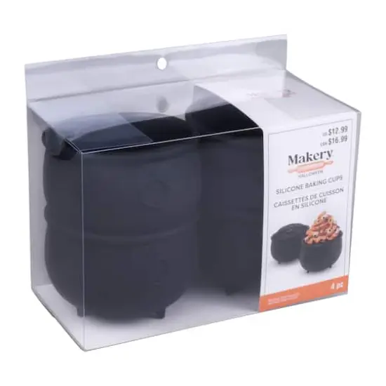 3.75" Black Cauldron Silicone Baking Cups, 4ct. by Makery&trade; {4}