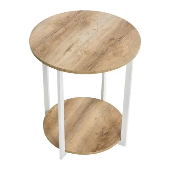 Household Essentials Jamestown 24" Round End Table Coastal Oak {6}