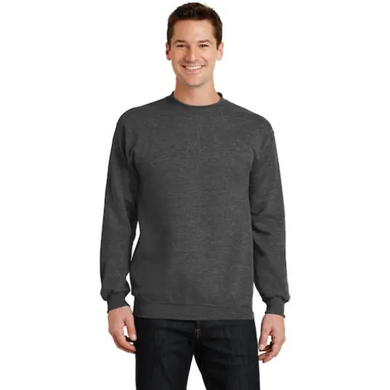 Port & Company&reg; Neutrals Core Fleece Crewneck Sweatshirt Dark Heather Grey {4}
