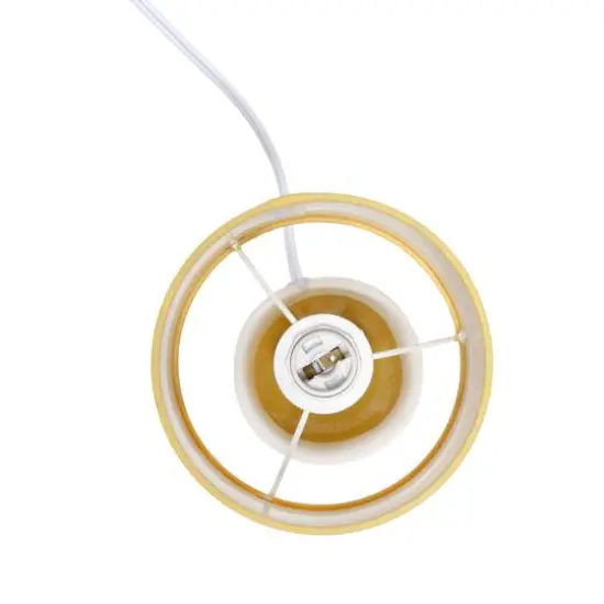 Simple Designs 10" Thimble Base Ceramic Table Lamp Mustard Yellow {10}