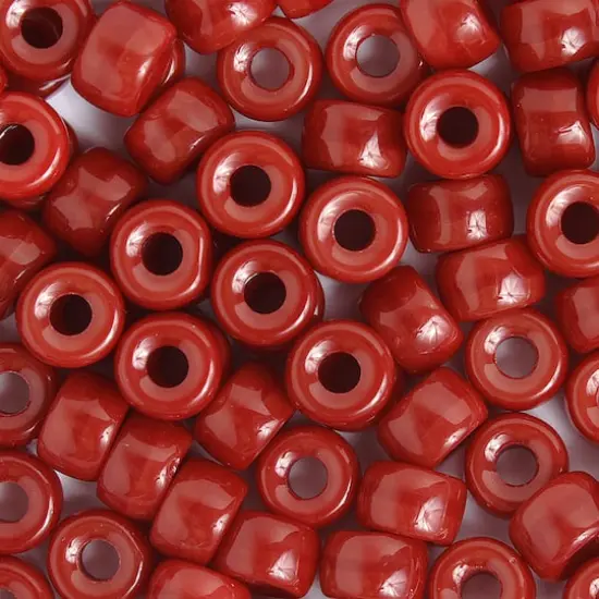 John Bead 9mm Opaque Glass Pony Beads, 100ct. Wine {1}