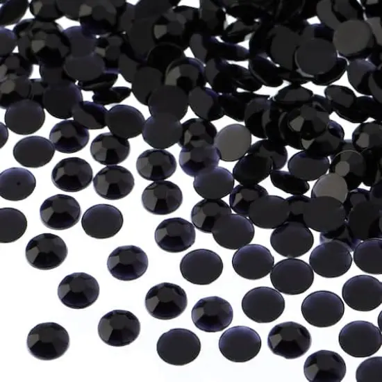 John Bead 6mm Acrylic Round Flat Back Rhinestones, 1,000ct. Black {1}