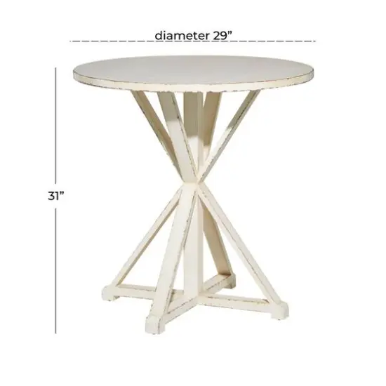 31" White Wood Farmhouse Accent Table {8}