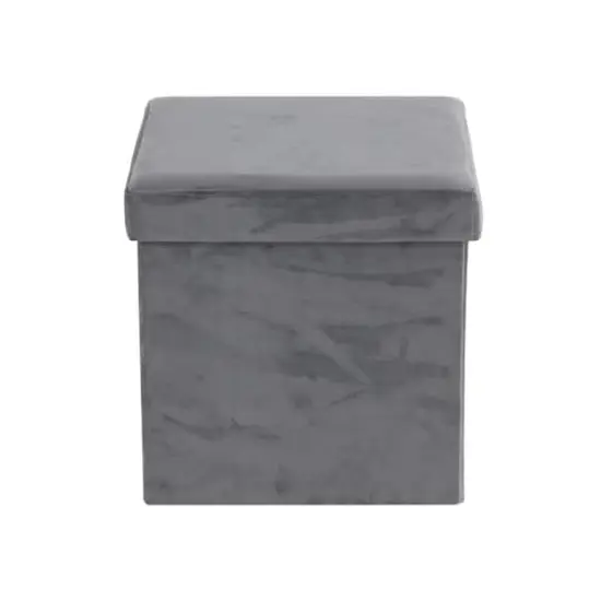 17" Modern Fabric Storage Stool Gray {1}
