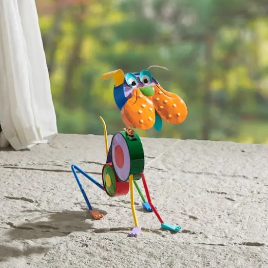 Glitzhome&reg; 17" Metal Novelty Puppy Garden Statue {5}