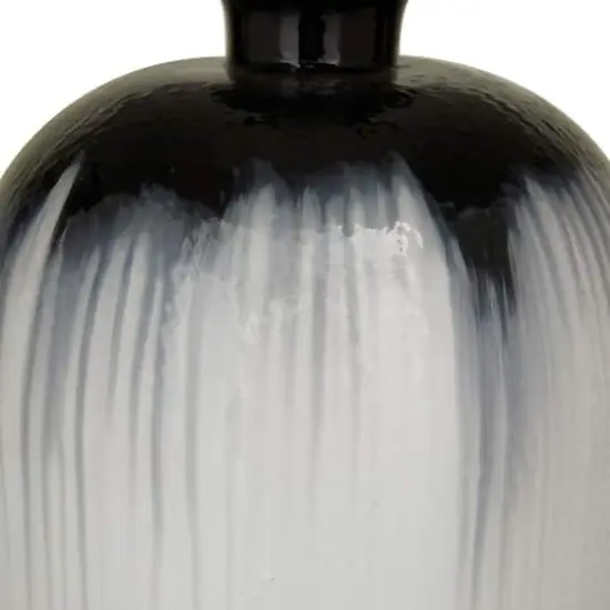 White Glass Gourd Style Base Table Lamp with Drum Shade 17" x 17" x 29" {4}