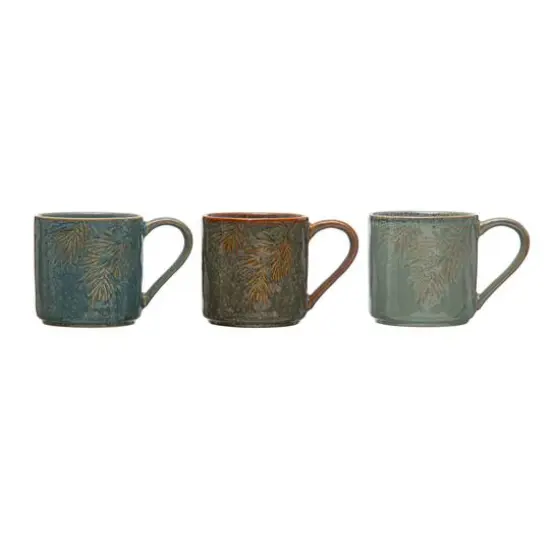 Hello Honey&reg; 5" Pine Bough Stoneware Mug Set {1}