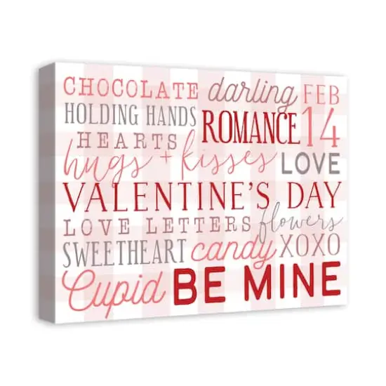 Valentines Day Words Canvas Wall Art {3}