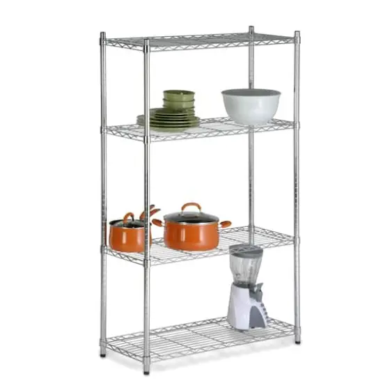 Honey Can Do Chrome 4-Tier Heavy-Duty Adjustable Shelving Unit {1}