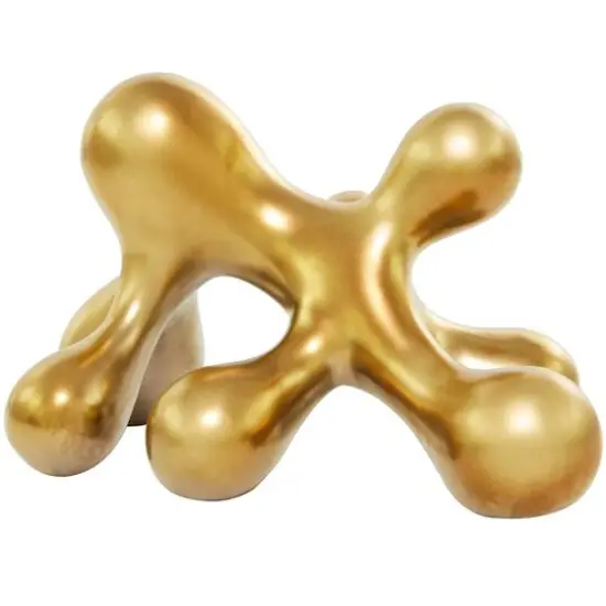 CosmoLiving by Cosmopolitan 13" Porcelain Molecule Abstract Sculpture Gold {1}