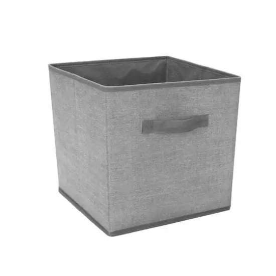 Simplify 12" Collapsible Heather Gray Storage Cube {1}
