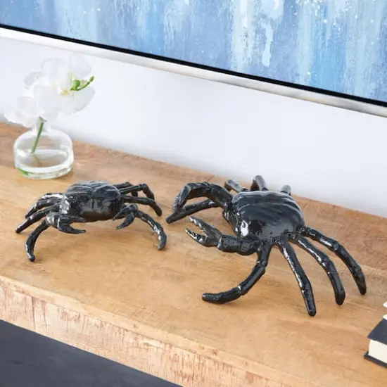 Black Aluminum Metal Crab Sculptures, 2ct. {3}