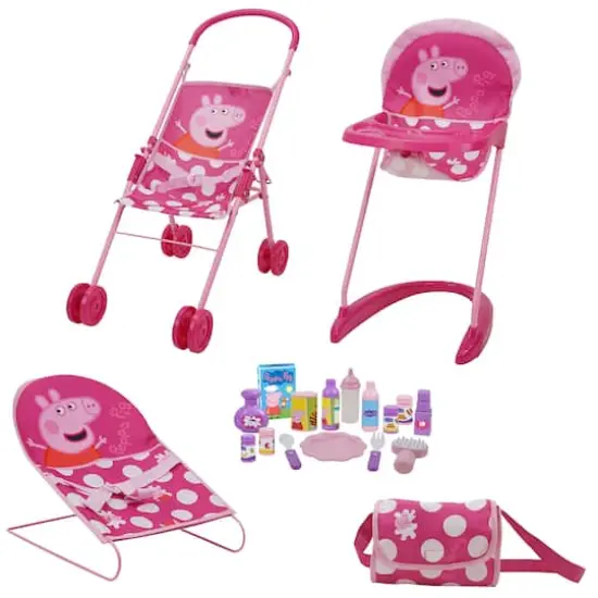 509 Crew Peppa Pig&trade;Pink and White Dots Doll Sleep N' Play Set {1}