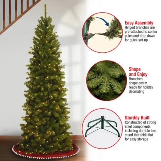 6ft. Pre-Lit North Valley&reg; Spruce Artificial Christmas Tree, Clear Lights {8}